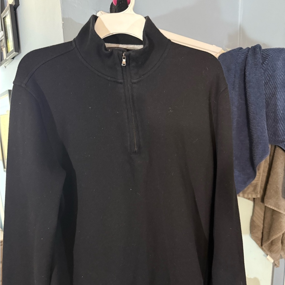 Black Brown 1826 Men's Black Zip-Up Sweater